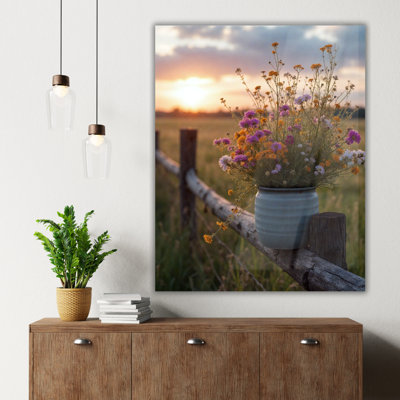 Art mural en verre trempé Prairie Wildflower