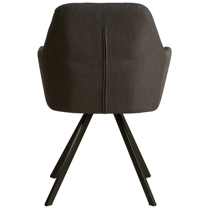 Strauch 44cm H Upholstered Solid Backrest Dining Chair, Linen Anthracite
