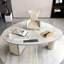 Ensemble de bureau 78,74 "beige courbé en pierre frittée, 4 tiroirs avec chaise-132320414