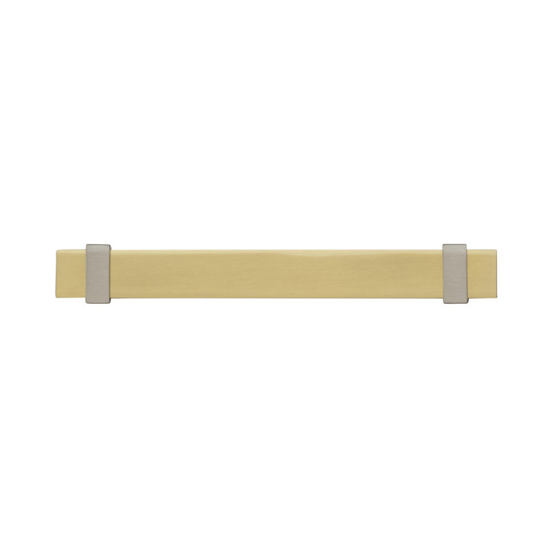 Poignée barre Overton, Or brossé / nickel satiné, 5 1/16 po D'un centre à l'autre