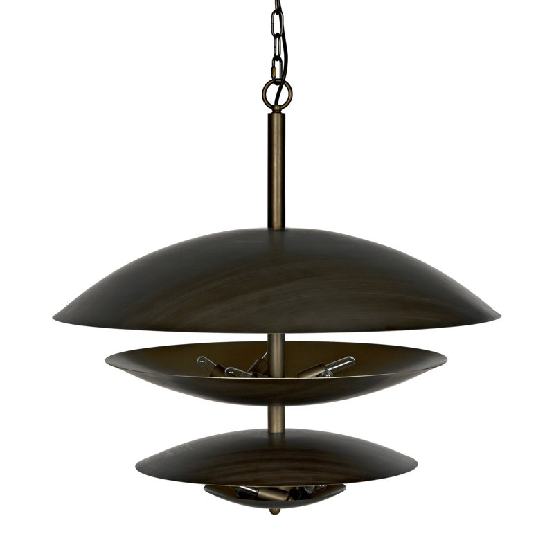 Aged Brass 8-Light Tiered Chandelier with Metal Finish