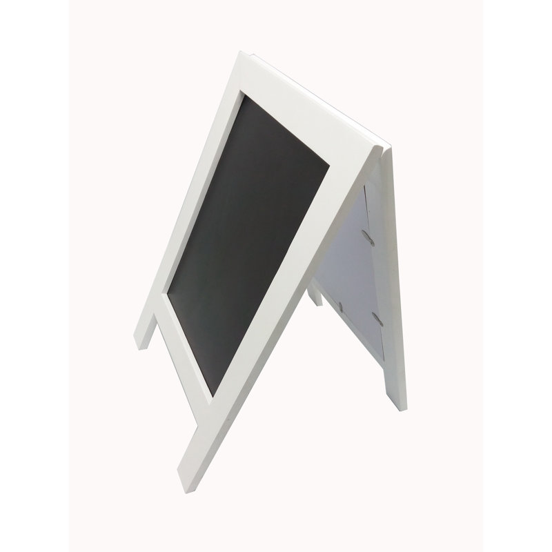 Latitude Run®® 8.3 X 11.7" Double Sided Coutertop Sign Holder A Frame Wood Chalkboard For Wedding Or Small Business White 4C4DB83AEE6746AD88E2CA689B73A0DF