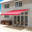 Patio Sun Shade Awning - 12' X 10', , Wine Red Canopy 10' Deck Shelter With Fabric And Aluminum Frame