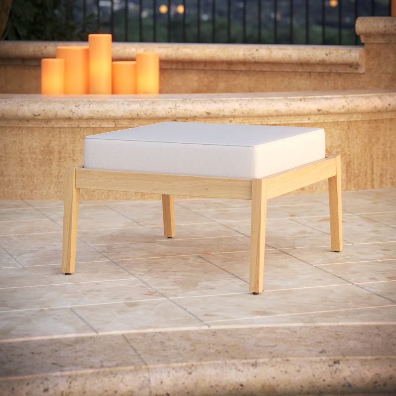 Sunbrella® Outdoor Ottoman Cushion, Canvas Natural Sunbrella® Canvas