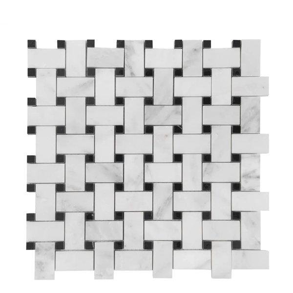 Basketweave - 12-in x 12-in Porcelain Matte & Satin Glazed Mosaic Floor and Wall Tile(1-sq. ft/ Piece)