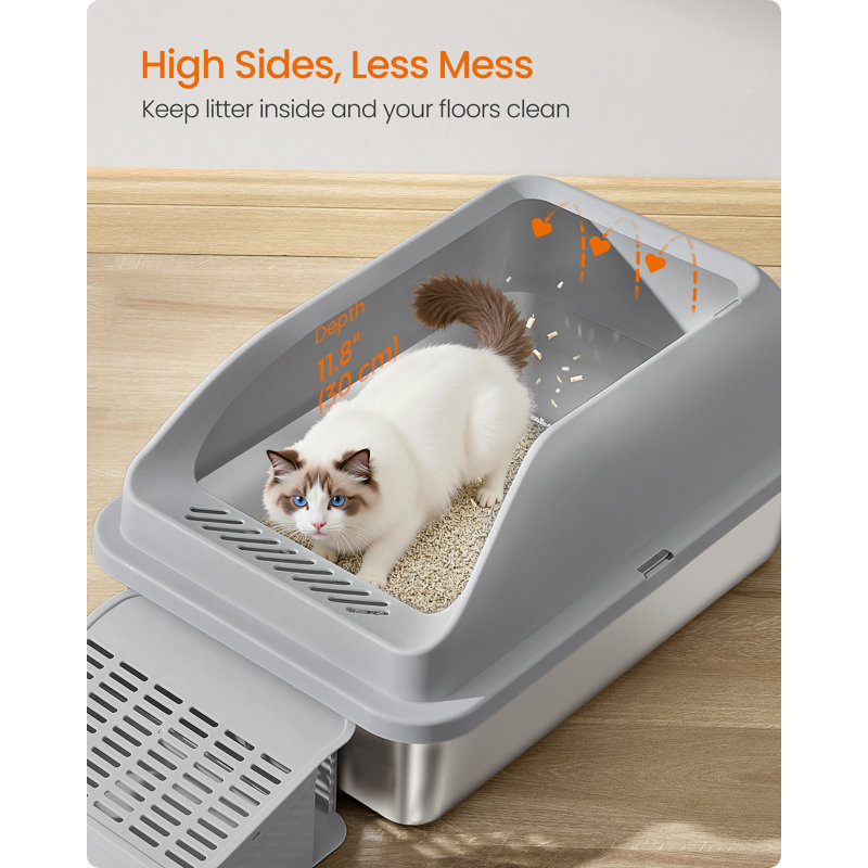 Litter Box with Scoop, Slate Grey