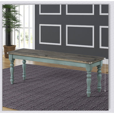 Prato Two-Tone Wood Upholstered Dining Bench