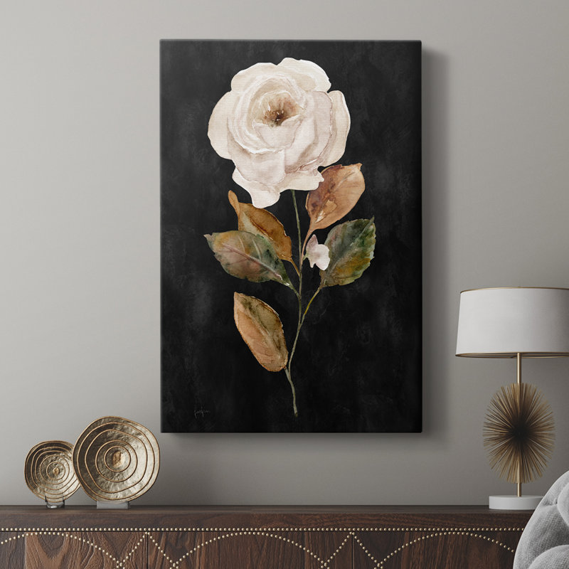 Botanical on Black Wash II - galerie sur mesure Cavas, H 18 po x l 12 po