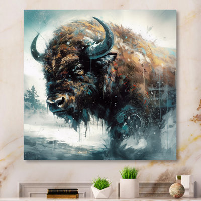 Portrait de bison dans la nature II sur toile
