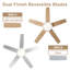 Ventilateur de plafond 52 po moderne avec lumières et télécommande, ventilateur de plafond chromé avec pales réversibles-870112313-870112312