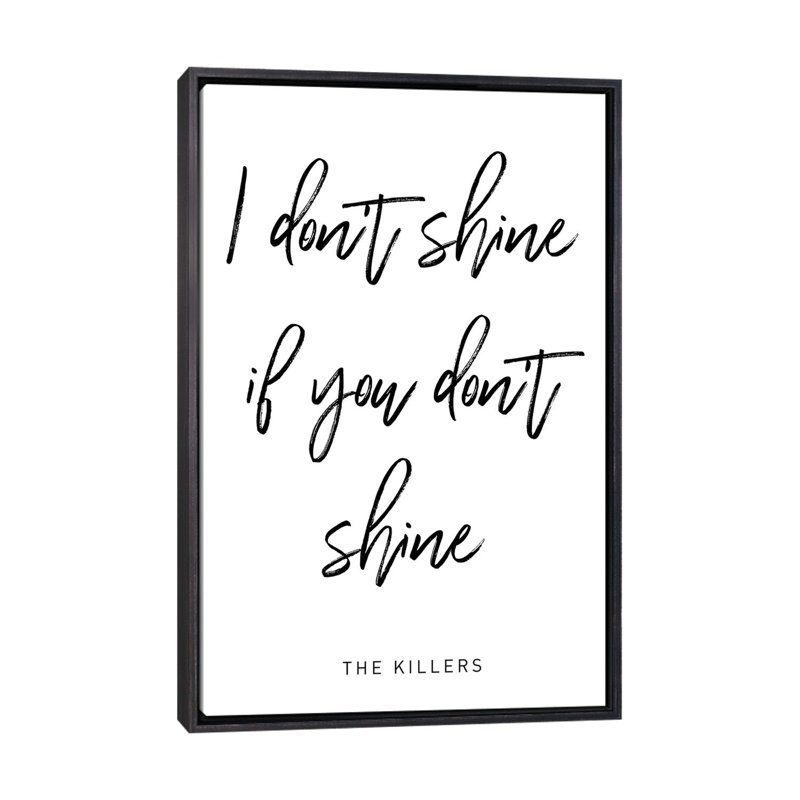 "Shine Killers", reproduction d’art textuel, Toile avec cadre noir patiné, Pas de tapis, H 48 po x l 32 po x P 1,5 po