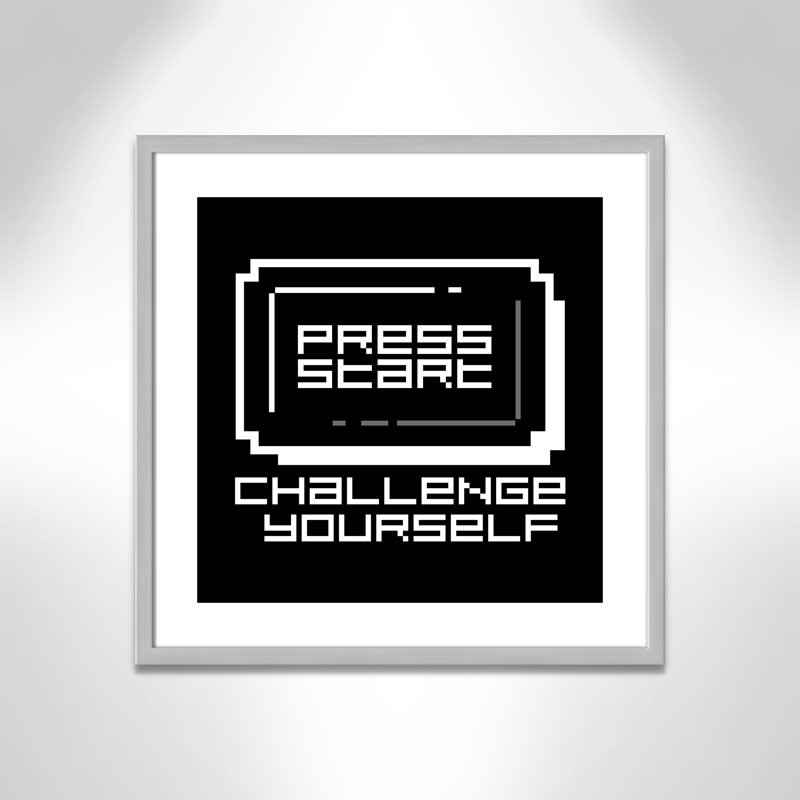 Décoration murale pour enfant challenge, H 23,5 po x l 23,5 po x P 1,19 po, Encadré de boîte argent