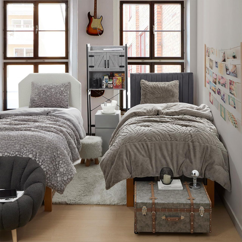Ensemble d'édredon surdimensionné taupe Coma Induser, Édredon pour lit simple TG + 1 taie décorative