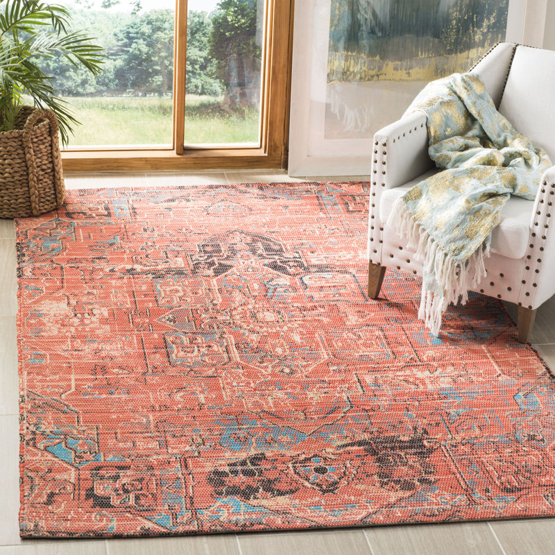 Tapis géométrique tissé à la main Joppatowne, Rectangle de 5 pi x 8 pi