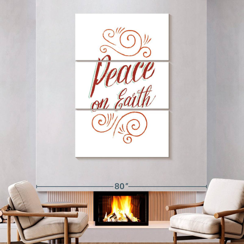 Tergel Peace On Earth Script, 74" H x 48" W