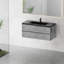 Meuble-lavabo flottant 48 po avec lavabo, meuble de rangement mural avec lavabo à quartz noir et tiroirs à fermeture en douceur entièrement assemblés, gris ciment série EDI-131570634
