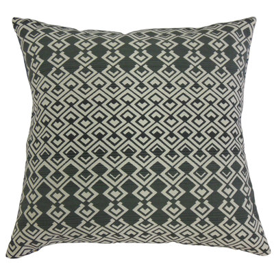Xiang Geometric Cotton Blend Reversible Throw Pillow