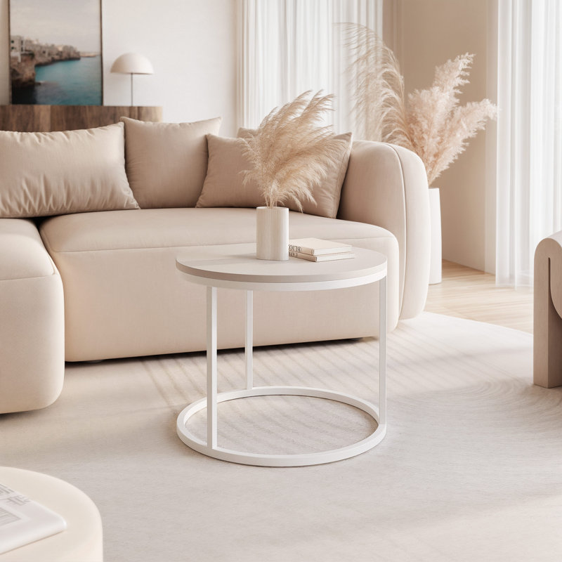 Coffee Table with Storage, White, Cashmere, 42 cm H x 50 cm L x 50 cm W