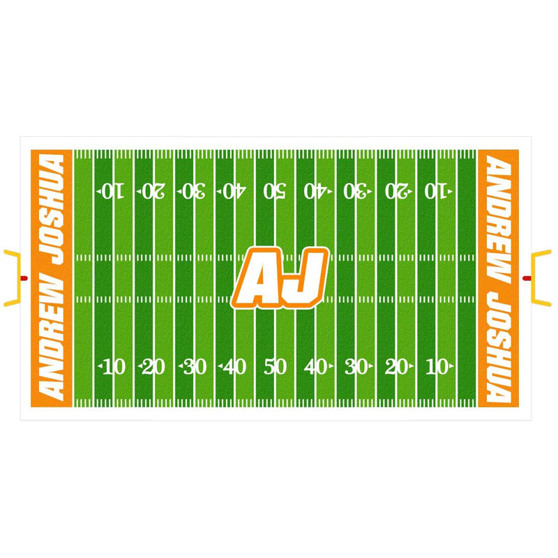 Adhésif décoratif champ de football personnalisé, Orange, 24 po x 44 po