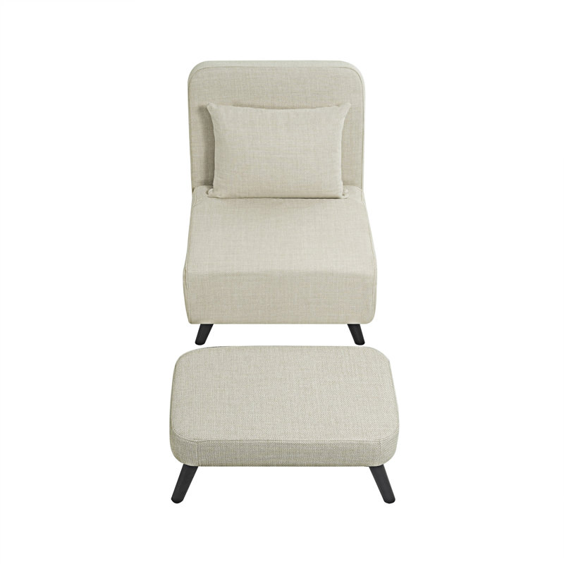 Canapé-lit pliable avec repose-pieds, Beige