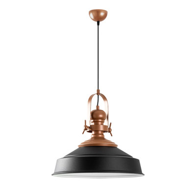 Lustre réglable élégant, structure en métal noir, 16,1 po de diamètre x 15,7 po de hauteur | Hauteur réglable de 17,7 po à 51,2 po | 1 x douille E27 (40 W maximum, ampoule non incluse) | Design moderne pour le salon et la salle à manger