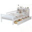 Élégant lit simple blanc avec garde-corps de sécurité, rangement spacieux et design moderne-844953193