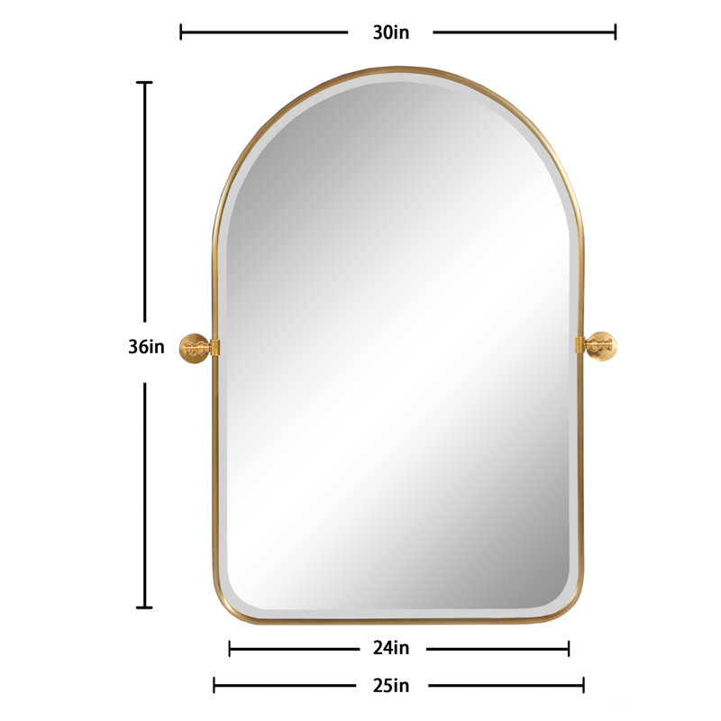 Miroir mural Norita, 36 po x 24 po, Or