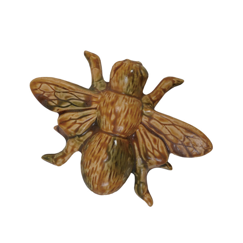 Stoneware Bee Accent Decor With Reactive Glaze, Multicolor