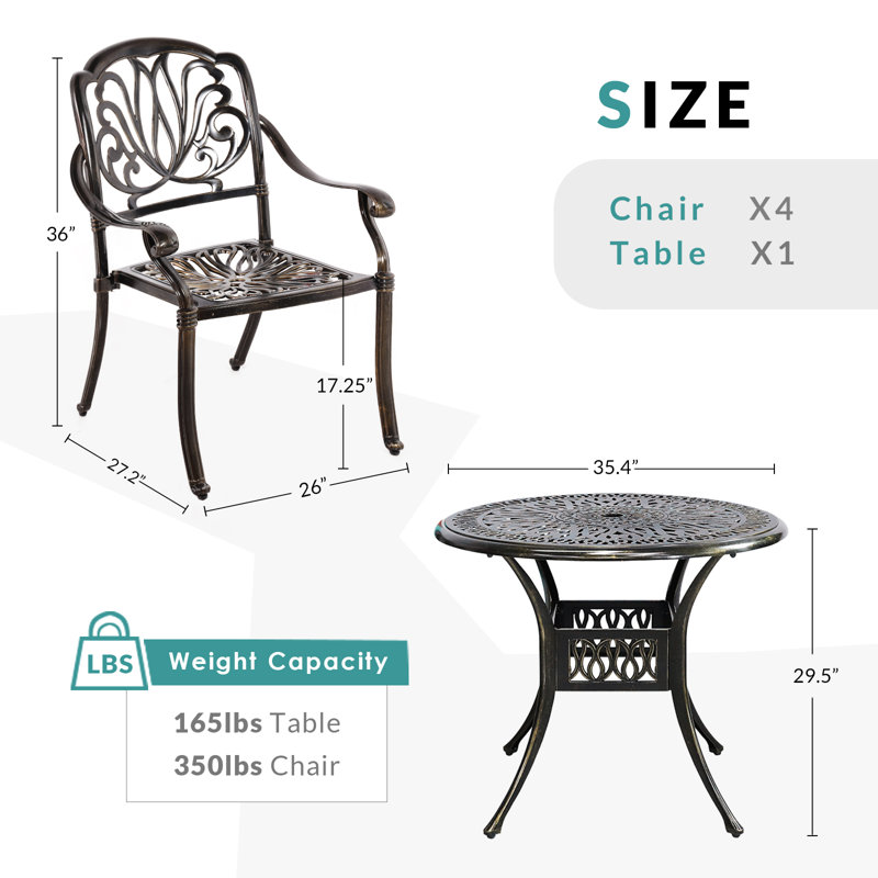 4 - Person Patio Dining Set with Round Table