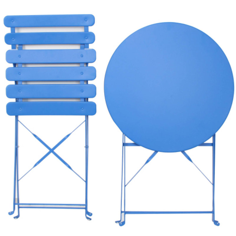 Ensemble de table bistro avec balcon pour les week-end de patio et les repas confortables dans la cour arrière, Bleu