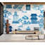Murale pelez et collez de qualité supérieure - Paysage asiatique bleu-1156739798