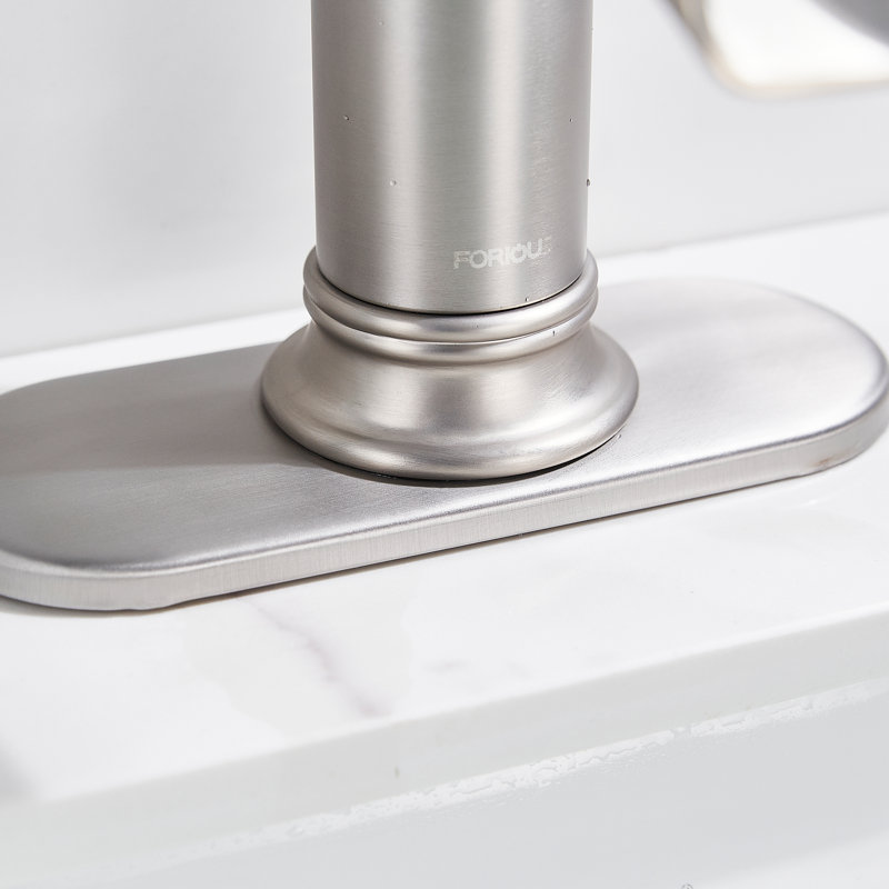 Single-handle Bathroom Faucet with Drain Assembly, Brushed Nickel 