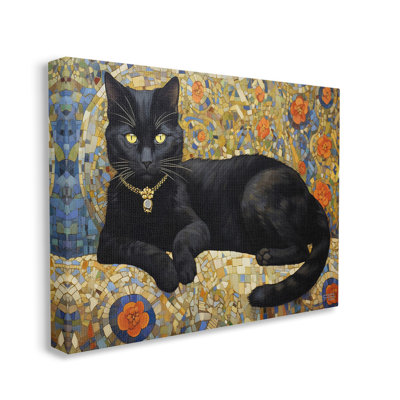 Art mural en mosaïque à motif de chat par RB