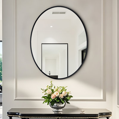 Oval Aluminum Frame Wall Mirror