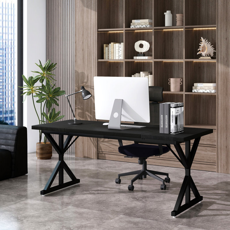 Table de salle à manger 70,87 "Modern Farmhouse Ironwood (noir), Noir, Noir