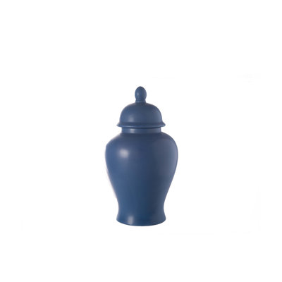 Pot en céramique rond gingembre / pot mat finition bleue