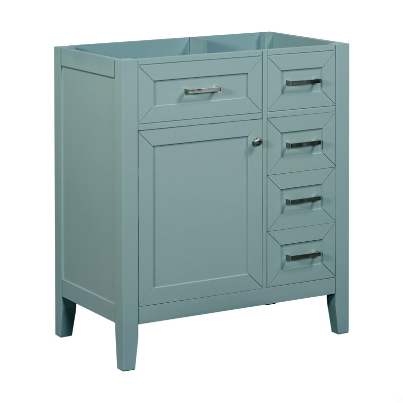 Meuble-lavabo de 30 po sans lavabo, base d'armoire seulement, armoire de salle de bain avec tiroirs, structure solide et panneau de fibres à densité moyenne