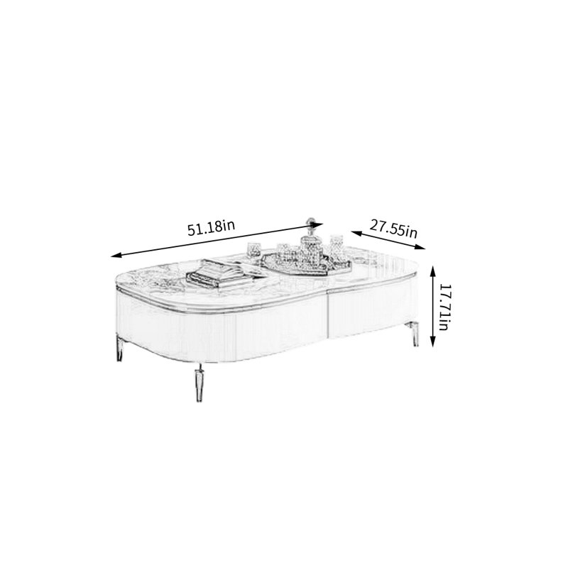 Table basse à quatre pieds avec rangement, Gris