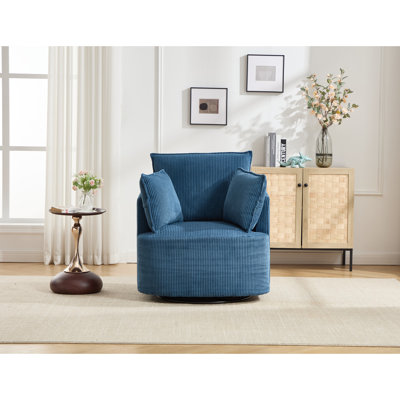 Corduroy Upholstered Swivel Chair