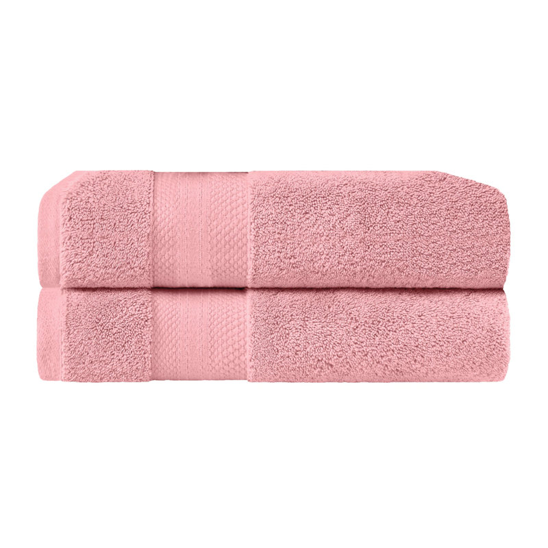 Finnian Plush Heavyweight, 100% Turkish Towel Collection, Coral Pink, Bath Towels - 2 Pack