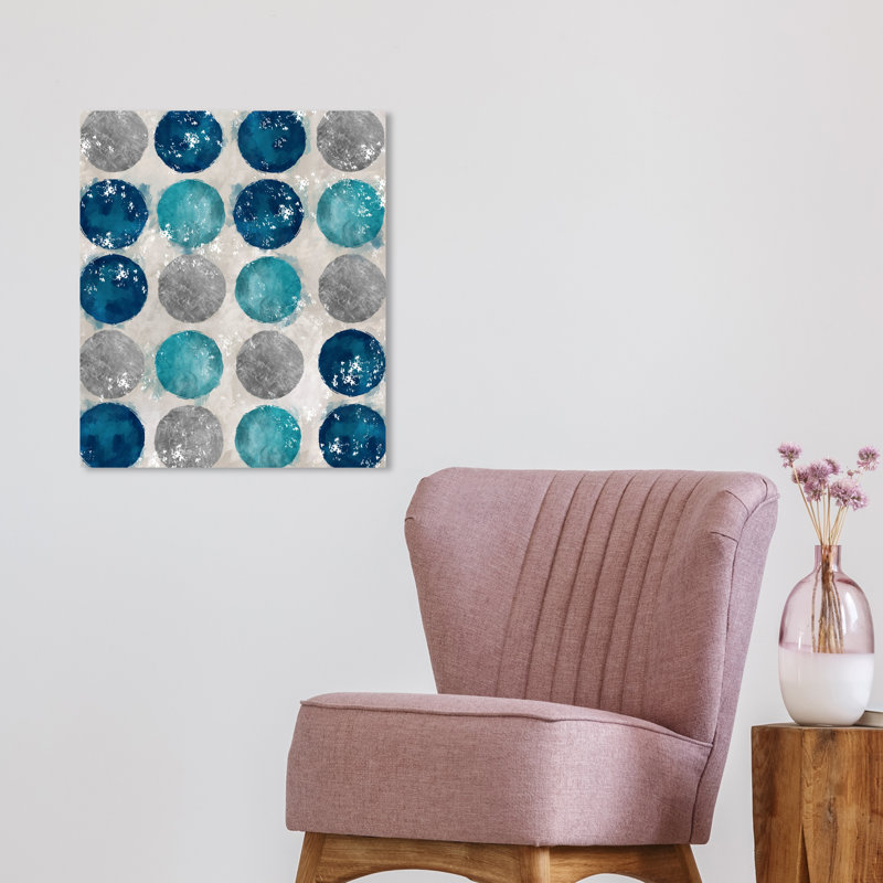 Abstrait circulaire déplacer un cercle géométrique - reproduction d'art sur toile, Toile tendue, H 20 po x l 16 po x P 1,5 po