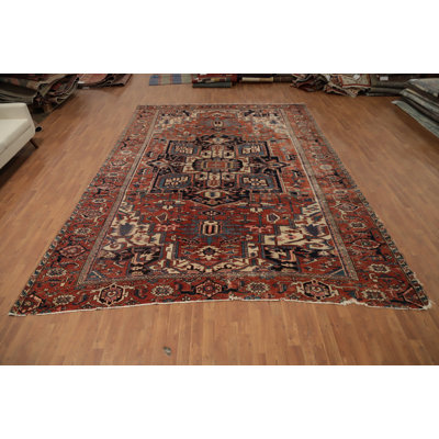 Pre-1900 Vegetable Dye Traditional Large Rug 10x14