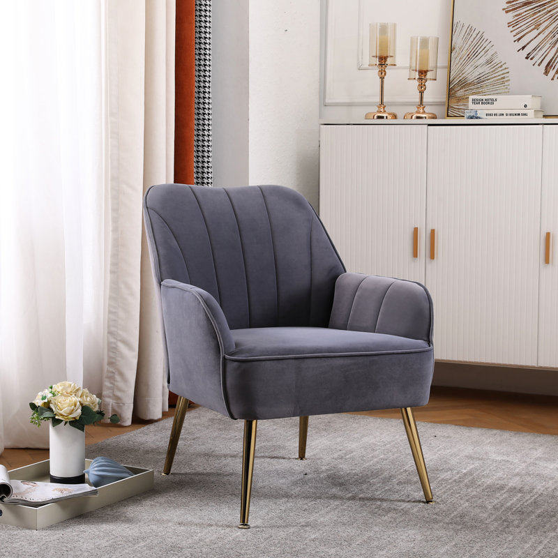 Fauteuil chic en velours Mid Century