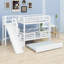 Lit superposé polyvalent pour enfants avec escalier de rangement multifonctionnel, accessoire de glissade et lit gigogne supplémentaire-129888201