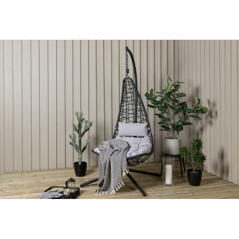 Bramley Swing Chair with Stand, White, Black