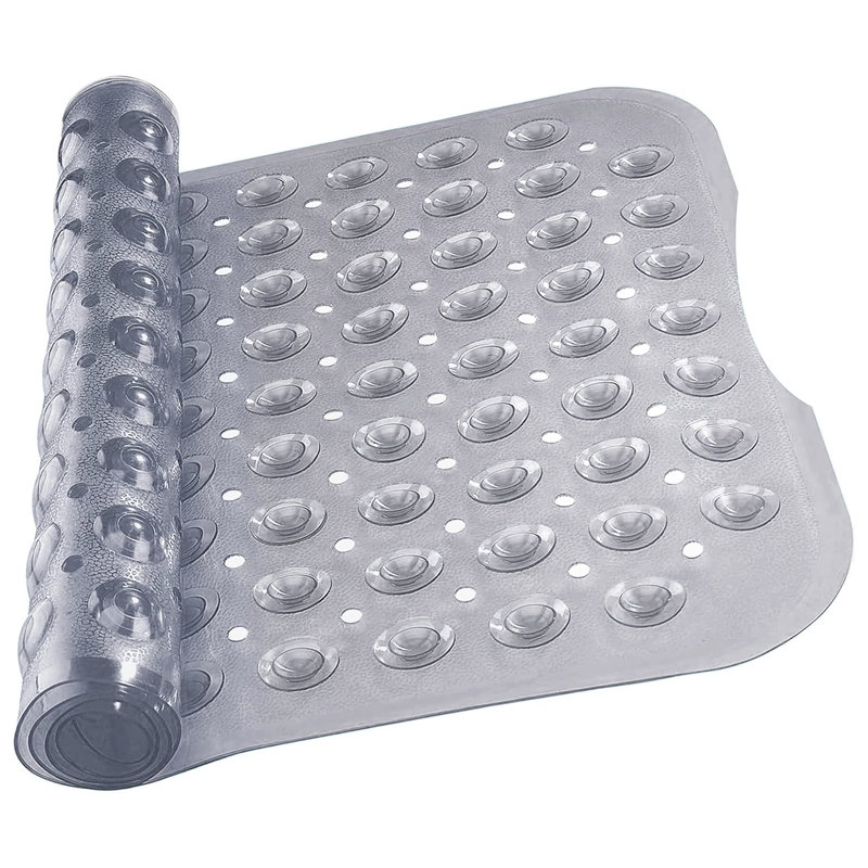 Vinyl Non-Slip Shower Mat, Grey, 53cm, 53cm