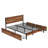 Starnisha Queen Size Bed Frame with 4 Storage Drawers, Rustic Brown Wood and Metal Platform Bed with Underbed Drawers, Industrial Farmhouse Queen Storage Bedframe, No Box Spring Needed-866920245