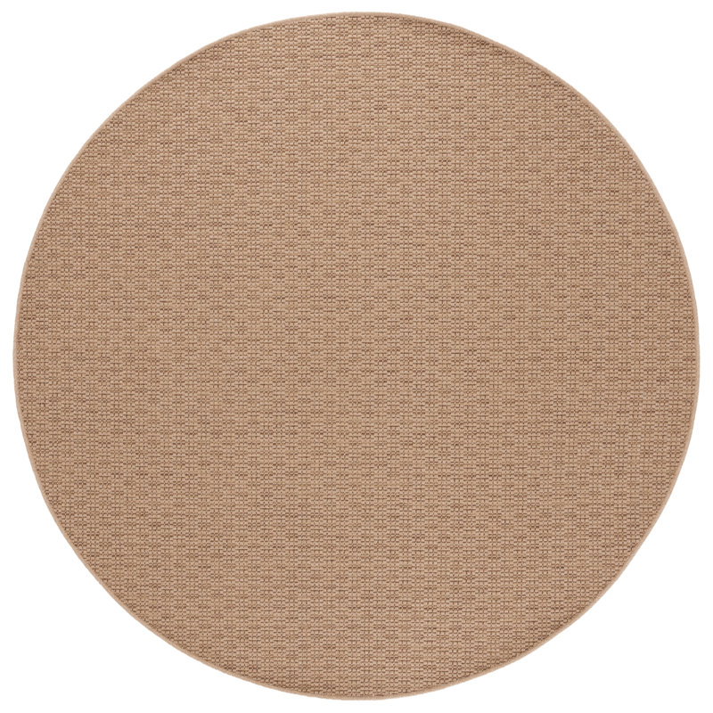 Magdelene Performance Solid Color Indoor/Outdoor Area Rug, Round 6'7"