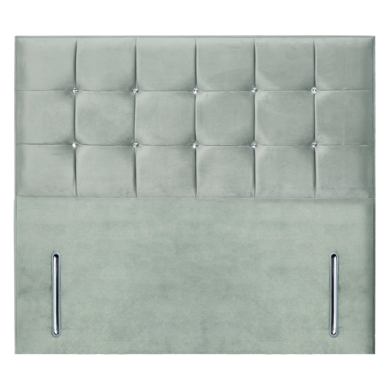 Glamour Upholstered Headboard, Super King (6'), Plush Sage, Velvet