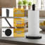 Support autoportant en acier inoxydable pour l'organisation de la cuisine et de la salle de bain, compatible avec les rouleaux de grande taille, noir mat